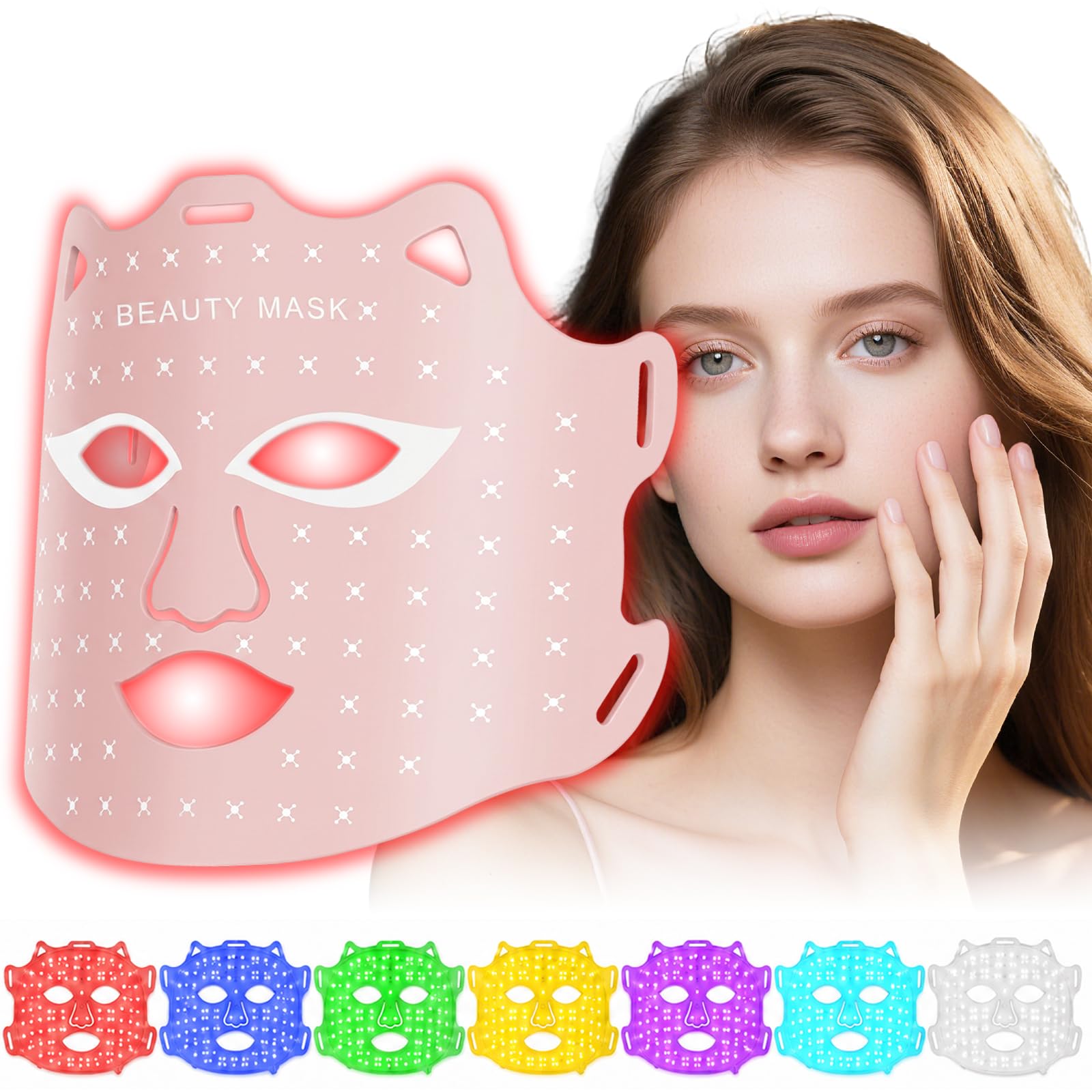 7-Color LED Face Mask, Anti-Aging Beauty Device, USB Rechargeable