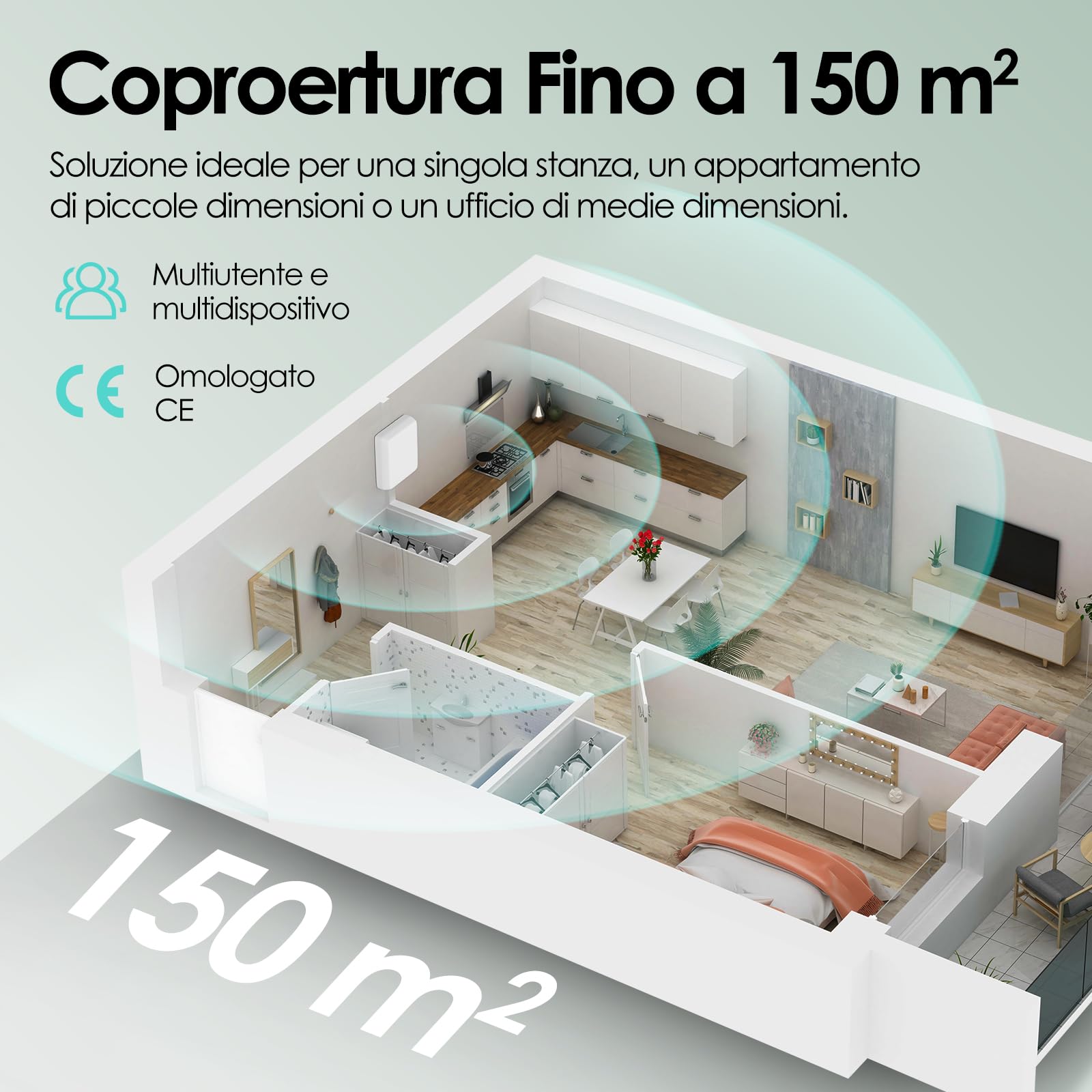 Amplificatore Segnale Cellulare 4G 3G Banda 20/1/3/8 Ripetitore Segnale Cellulare Guadagno70 dB Ripetitore 4G per Operatori Europei Tre, TIM, Vodafone, Iliad, Con Schermo LCD ad Alta Definizione