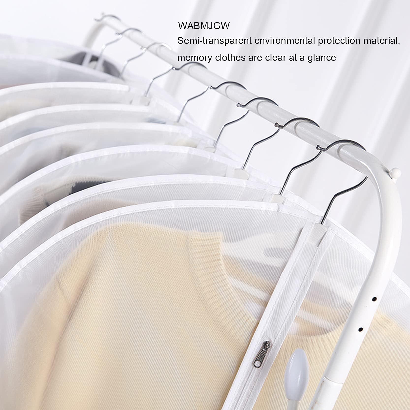 Fundas para Ropa Fundas para Ropa A Prueba De Polvo 10 Piezas, Bolsas para Ropa lúcidas Colgantes con Cremallera, Protector De Bolsas para Ropa Antiácaros De Fácil Cuidado,One Color-60x100cm