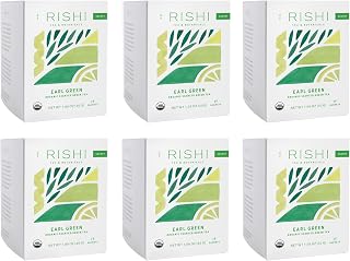 Rishi Tea Earl Japanese Green Tea with Bergamot - Organic & Low Caffeine Sachet Bags - 15 Count (Pack of 6)