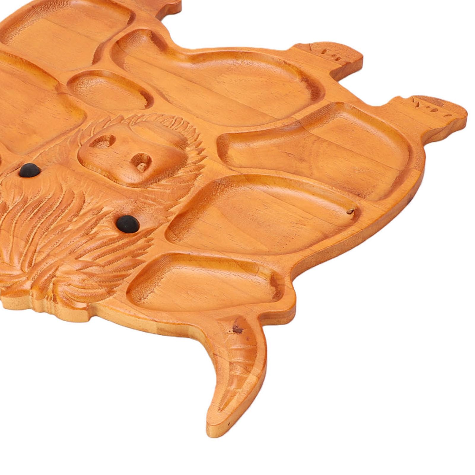 SIXRUN Tabla de Embutidos, Fuente de Madera de Pino para Servir Vaca con Detalles Tallados a Mano, Compartimentos Divididos, 11,8 X 13 X 1,0 Pulgadas para Mesa de Fiesta de Refrigerios de Frutas,