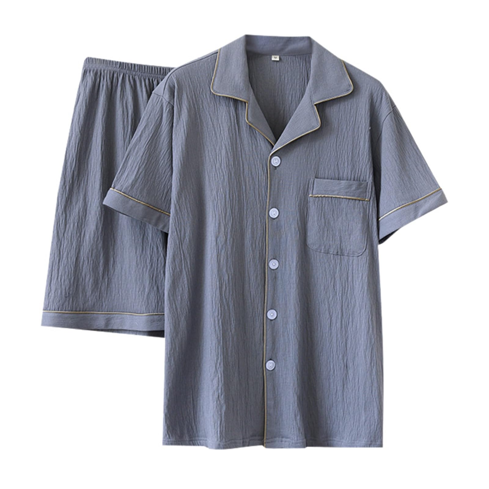 Pigiama Uomo Estivo Corto, Leggero Pigiami Due Pezzi Da Uomo a Maniche Corte Modello Carino Stampa E Pantaloncini Comodo Estivo Cotone Pigiami Ragazzo Set Pigiama Estivo Da Uomo Sleepwear Loungewear