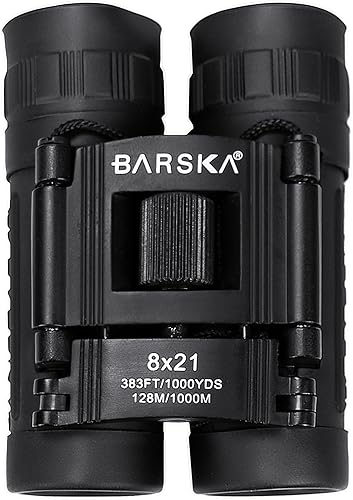 Vista 13 de Barska Lucid View Compact Binoculars – Fully Coated Roof Prism, Center Focus, Lightweight Outdoor Binoculars for Bird Watching, Hiking, and Travel