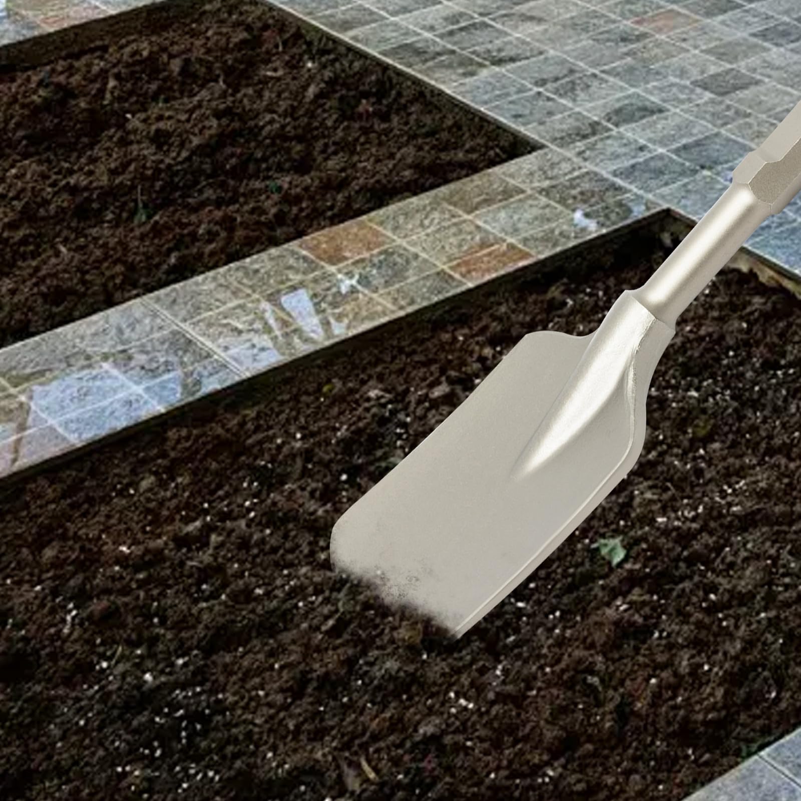 Burin professionnel en argile et piolet en terre avec fonction de piolet à pelle, embout de marteau de démolition pour argile, maçonnerie et béton, acier haute performance traité thermiquement avec