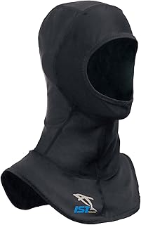 IST Lycra Spandex Diving Hood, Wetsuit Cap Head Cover with Bib & Anti Chafe Seams for Scuba Divers (Black, Medium)