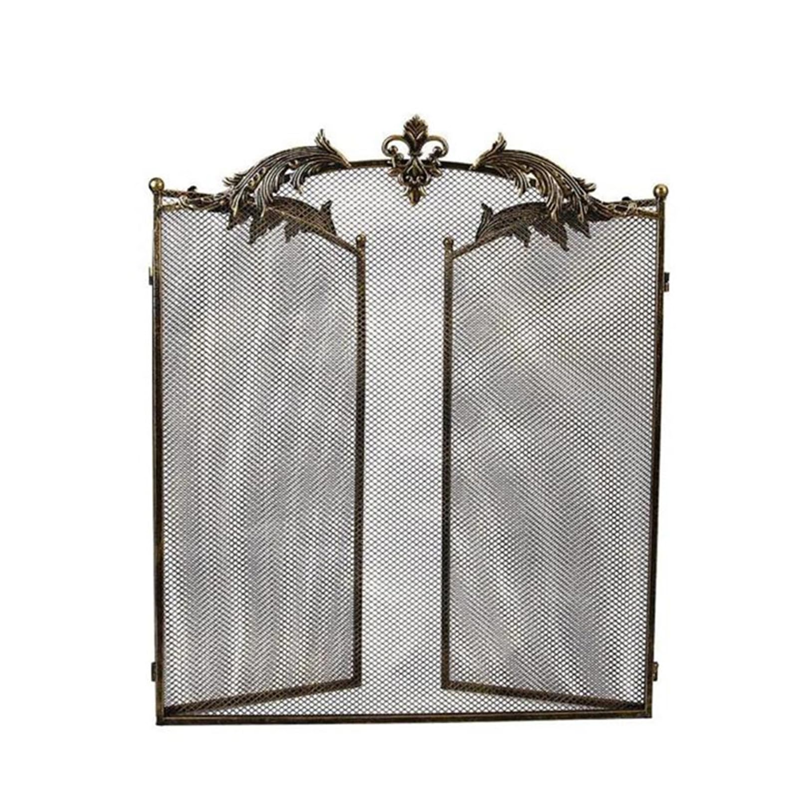 3-Panel Fireplace Screen, Folding, Protector Chimenea,Salvachispas Chimenea leña, Antichispas para Chimeneas de Leña,Rejilla Chimeneas Leña y Estufas, Chimenea Puerta de pie Malla Decorativa