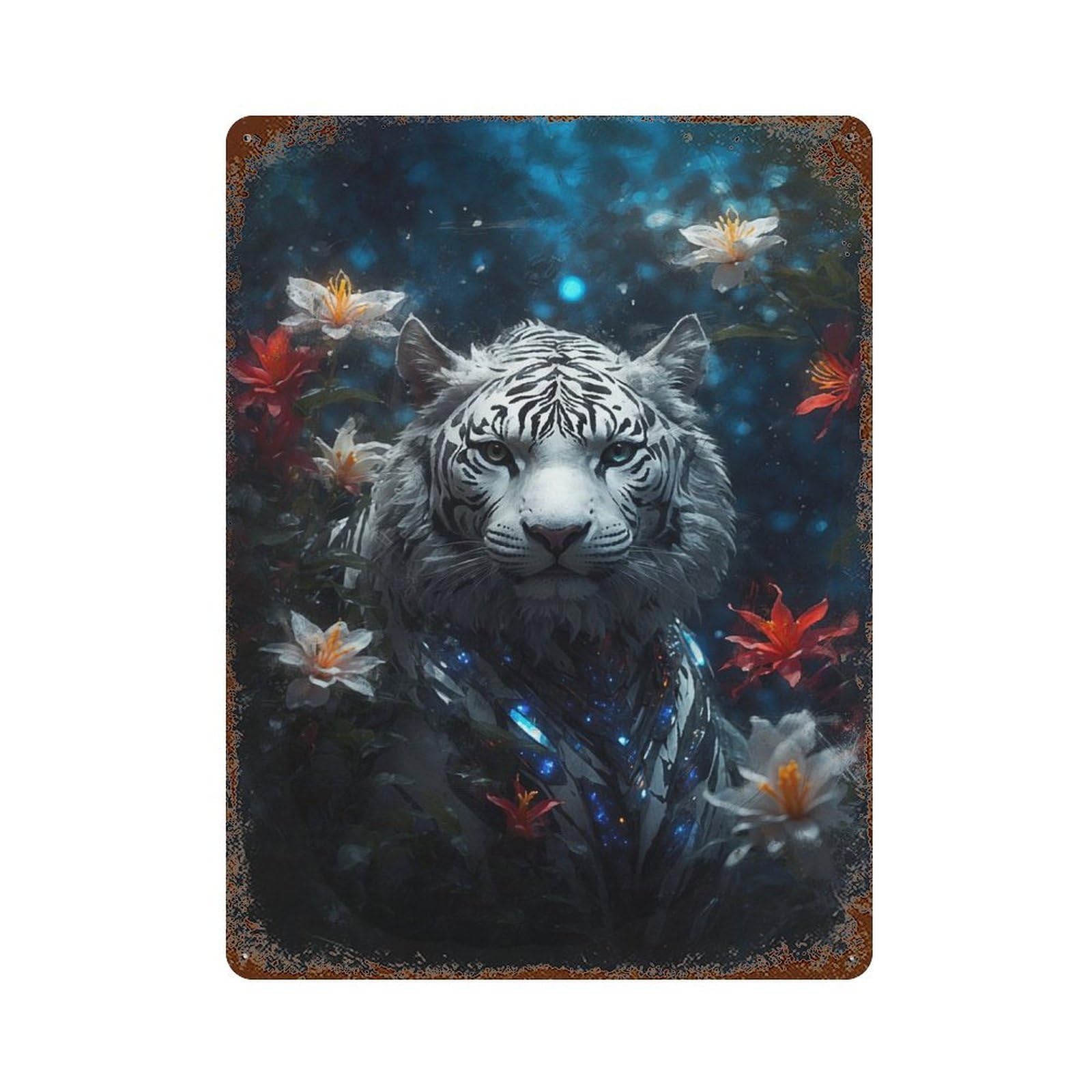 Sentinel of The Forest Decorative Tin Sign 15.7"x11.8", for Bistro, Counter And Cafe Decor, Retro Wall Decor