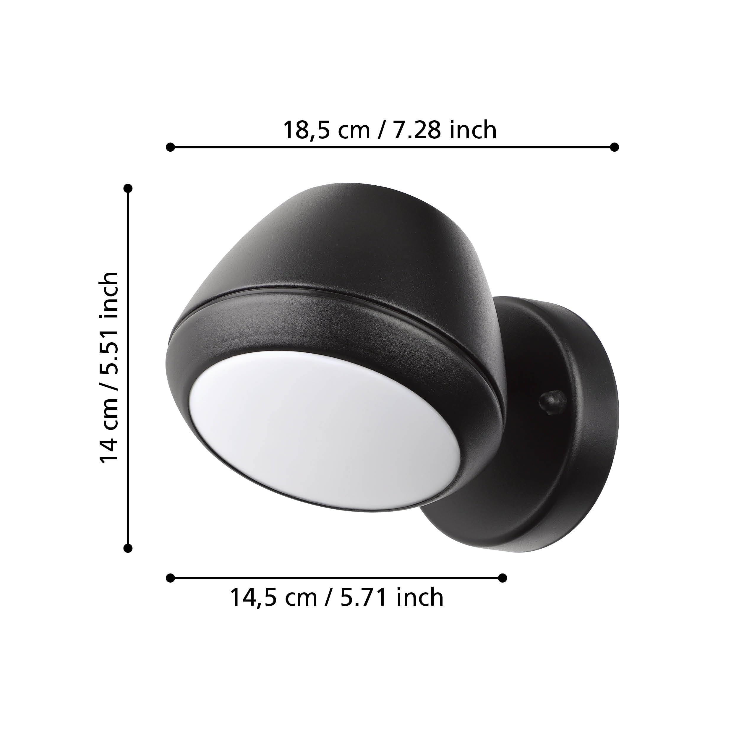 EGLO LED outdoor wall light fixture Nivarolo, external porch lighting, outside spotlight, downlight façade lamp, black metal - Image 3