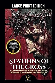 Stations of the Cross – Large Print Edition | Catholic Prayer Book with Beautiful Illustrations of Jesus in the 14 Stations, The Way of the Cross, and the Resurrection