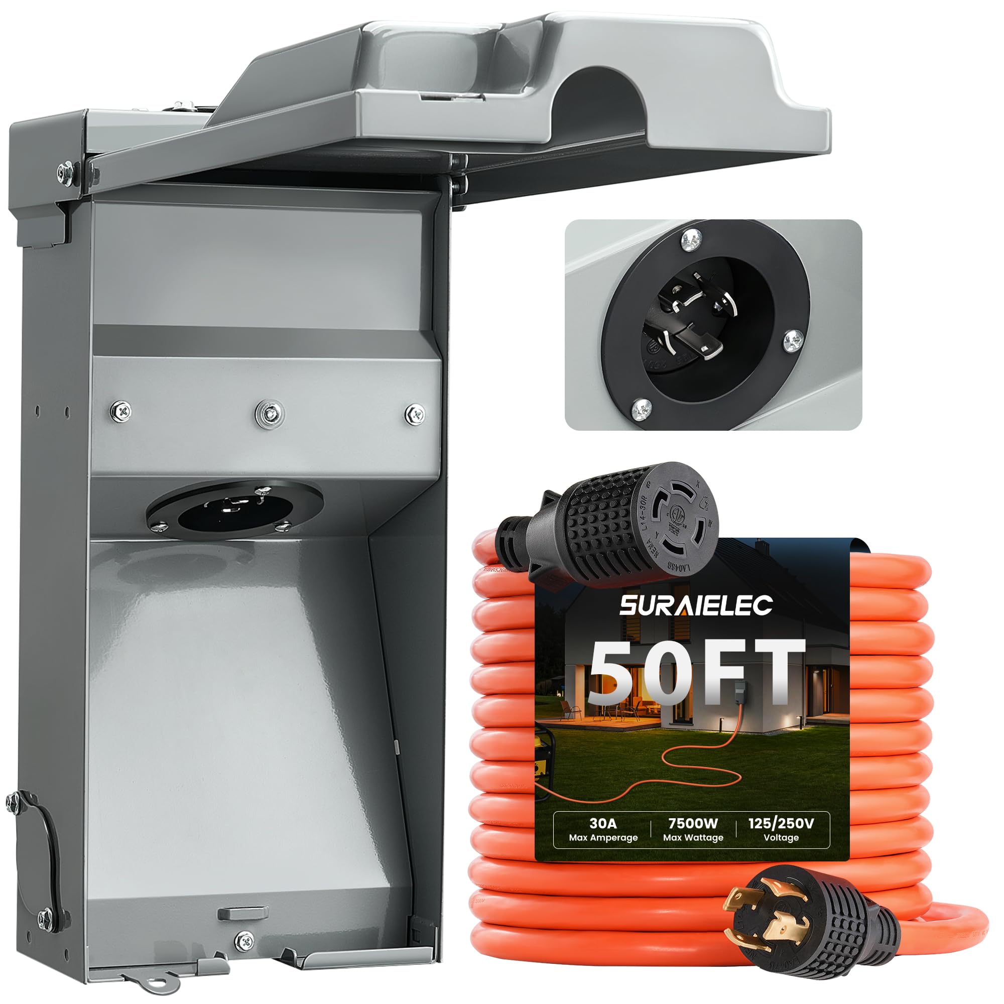 57□GENERATOR MODEL Lサイズ　 RI0524-2 Amazon.com: SURAIELEC 30 Amp 50FT Generator Cord and Power Inlet