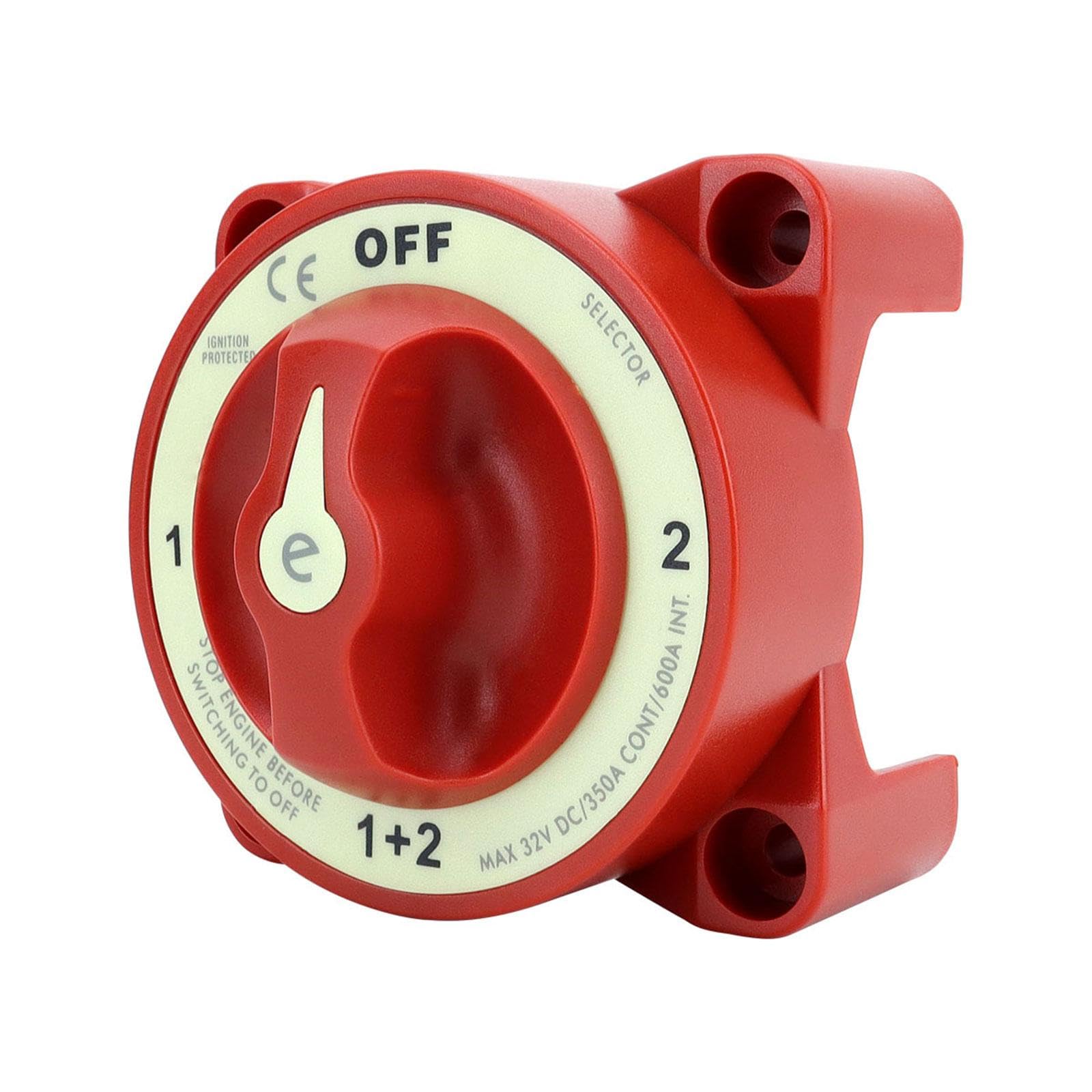 Battery Switch Selector 4 Position Disconnect Switch 3/8in-16 for Yachts Motorhomes RV Easy to Install