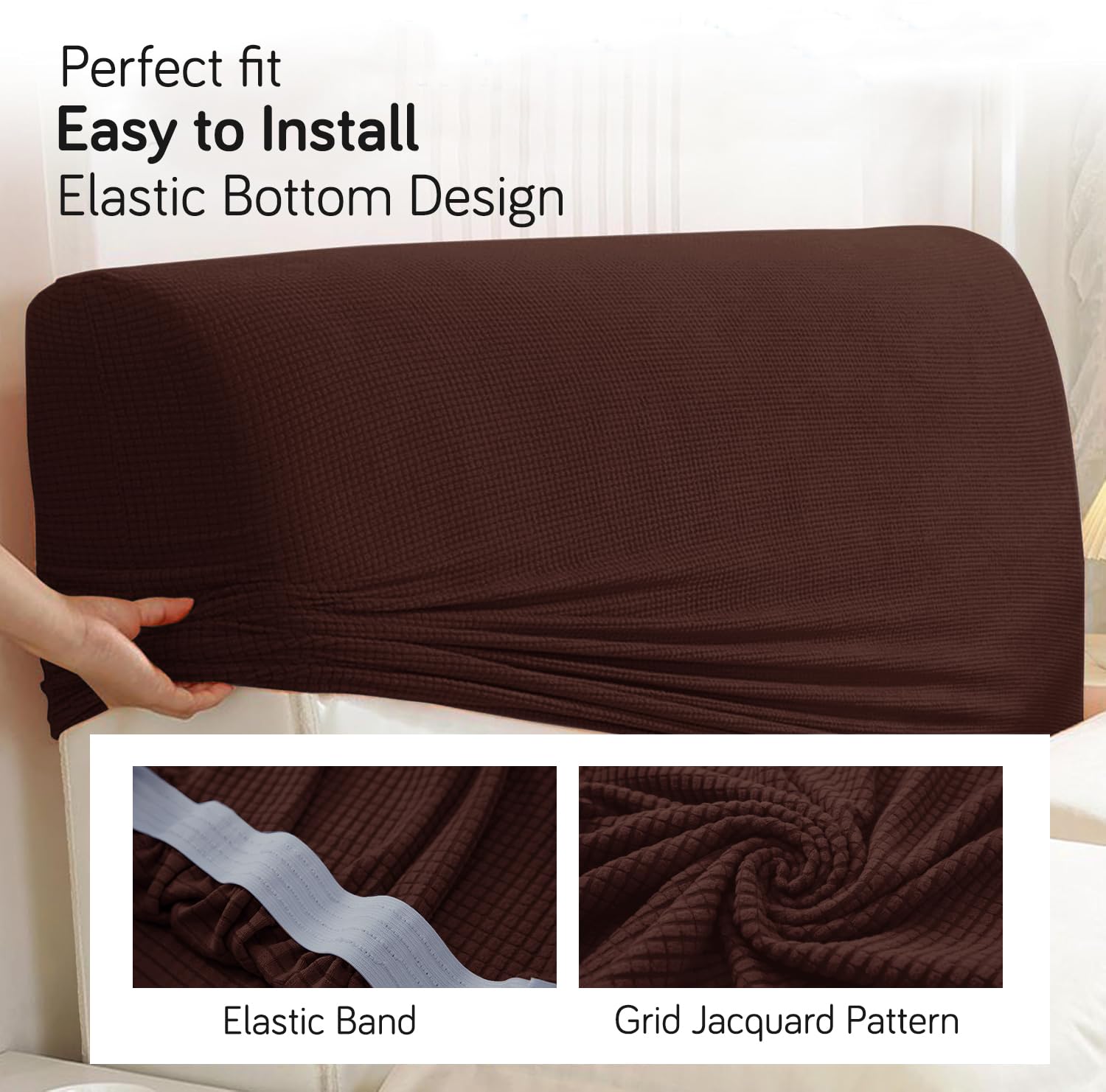 HOKIPO Jacquard Bed Headboard Cover - Protect & Style -3 HOKIPO Jacquard Bed Headboard Cover - Protect & Style -3