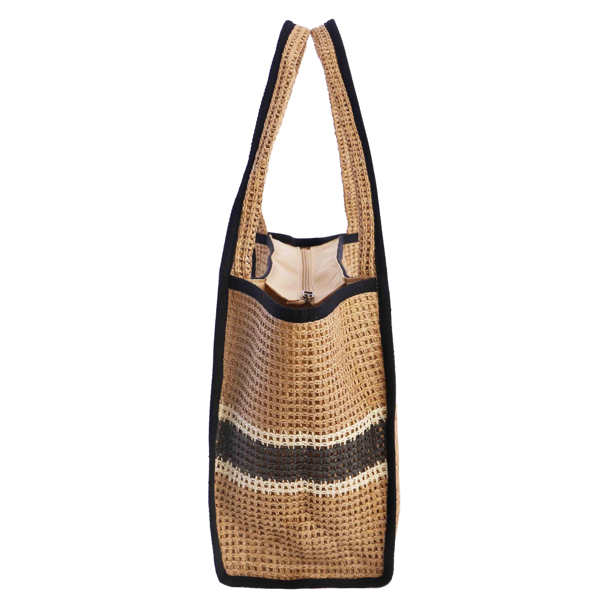 DON ALGODON | Bolso shopper mujer | Bolso mujer de rafia diseño artesanal para verano Seabird