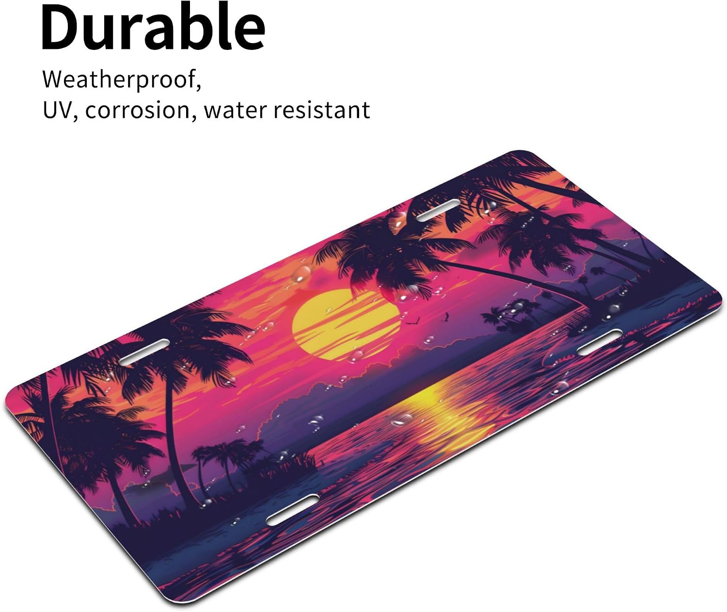Beach Palm Tree License Plate for Men Women Front License Plate image 4