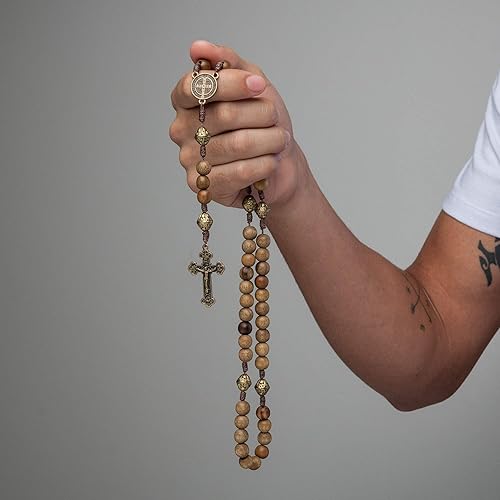 Vista 5 de Intercession Rosario de madera maciza hecho a mano Nuestro Padre Sagrado