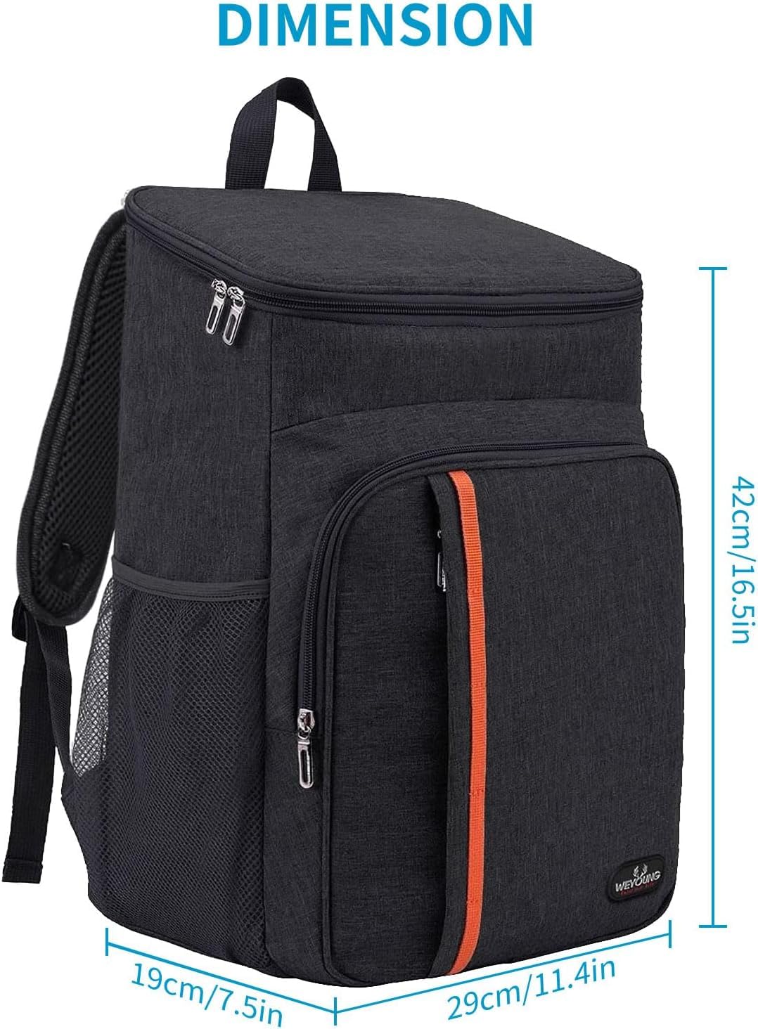 Zaino Termico da 24 Litri - Borsa Termica Extra Large Zaino da Picnic Impermeabile Zaini Ultraleggeri Uomo Donna per Picnic Escursionismo Campeggio Barbecue Campeggio Eventi Sportivi (nero)