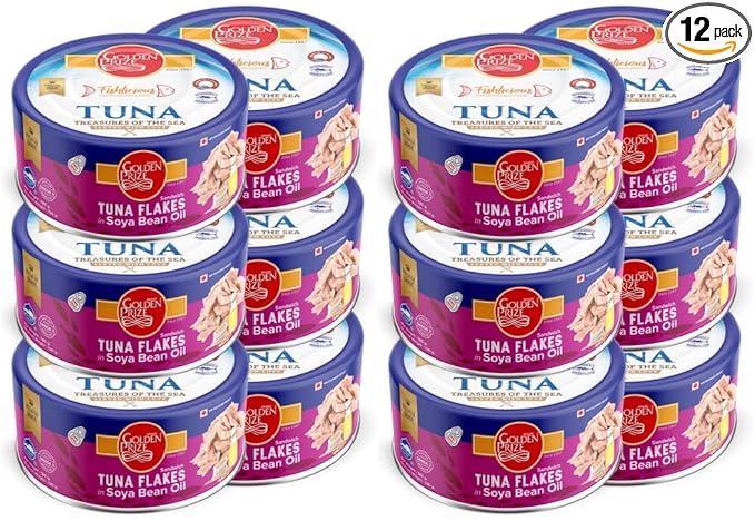 Golden prize Tuna Sandwich Flakes In Soyabean Oil, 185 g (Pack of 12)
