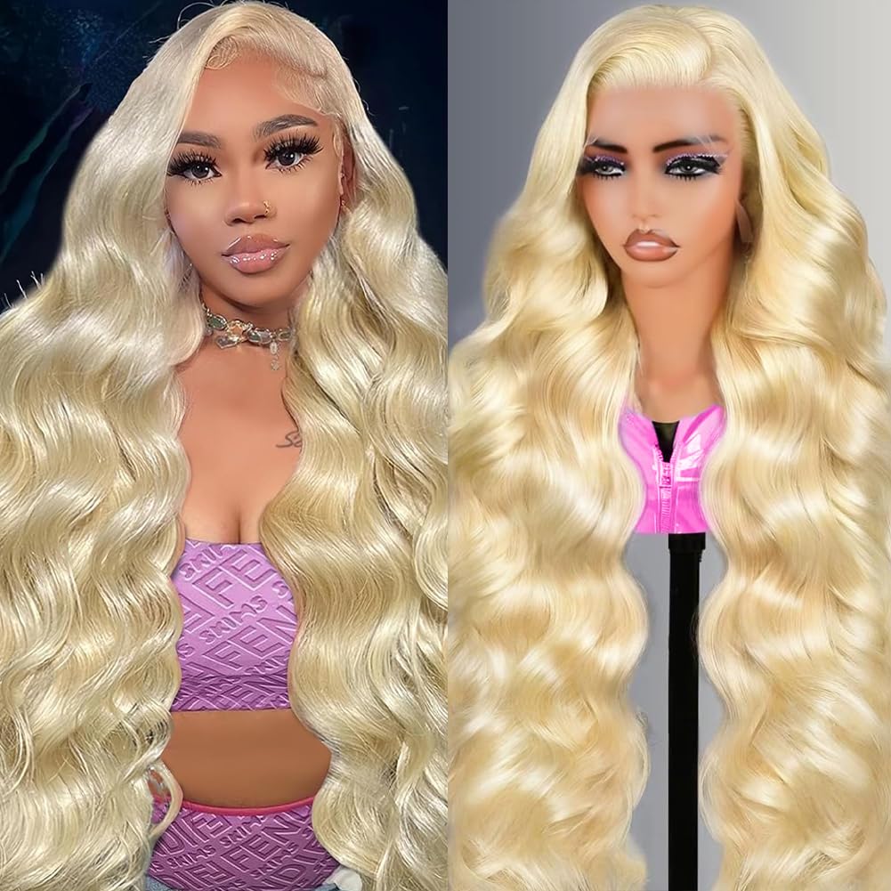 26 Inch Blonde 13x6 HD Lace Front Wigs Human Hair Pre Plucked Body Wave Wig 613 Lace Frontal Wigs 200 Density Blonde Wig Human Hair With Baby Hair