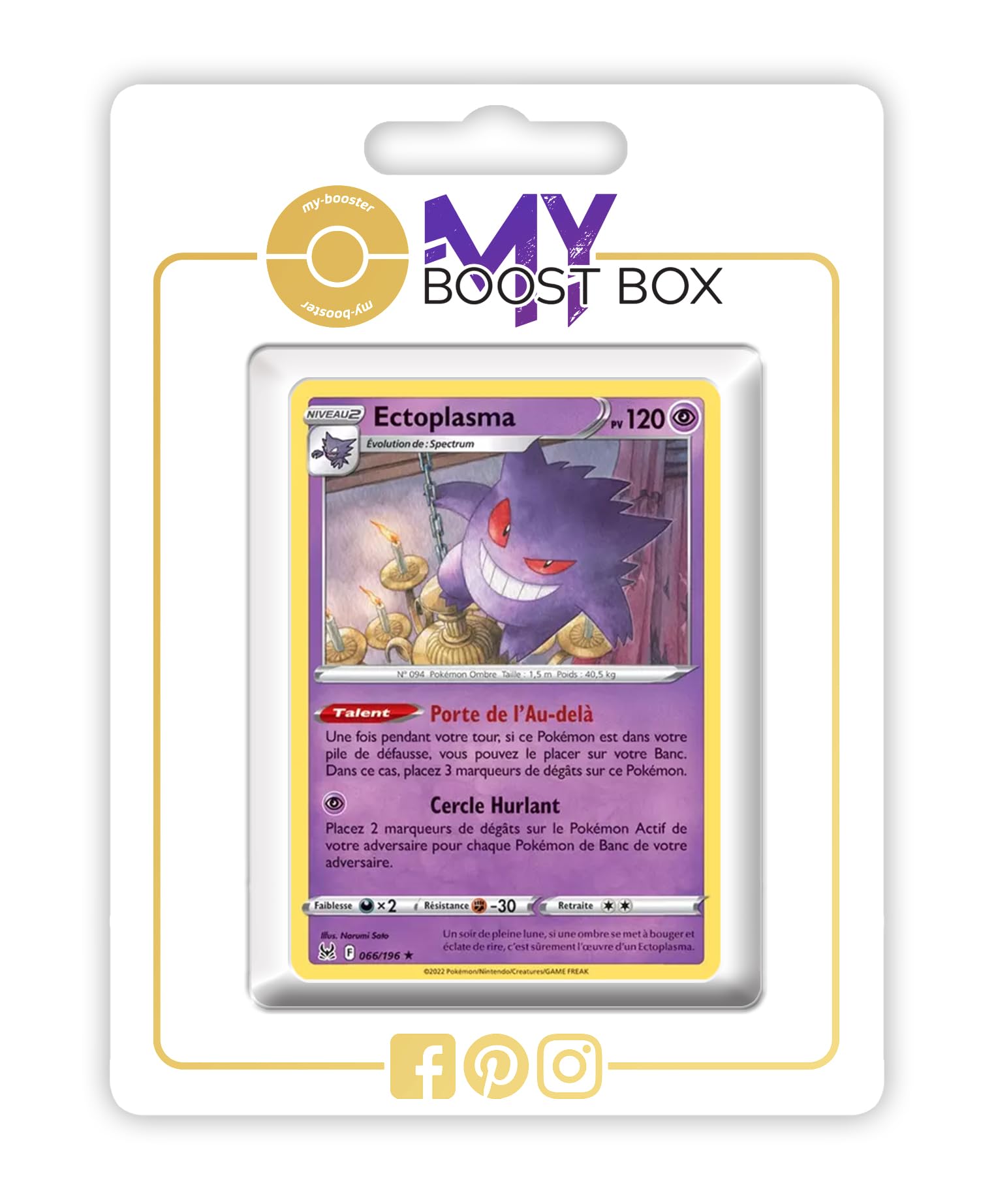 Ectoplasma (Gengar) 66/196 Holo or Reverse (Random) - Myboost X