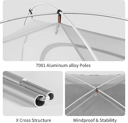 Miniatura 2 de Naturehike Cloud River - Tienda de campaña para 2 personas y 3 personas, impermeable para 2 personas y 3 personas para acampar, tienda de campaña de