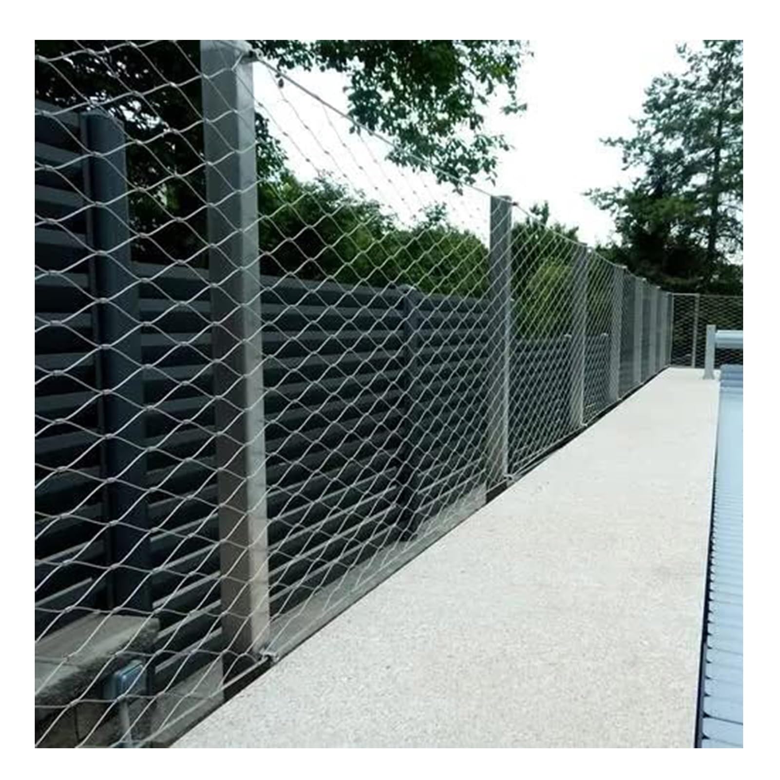 Filet de corde flexible en acier inoxydable anti-chute maille tissee