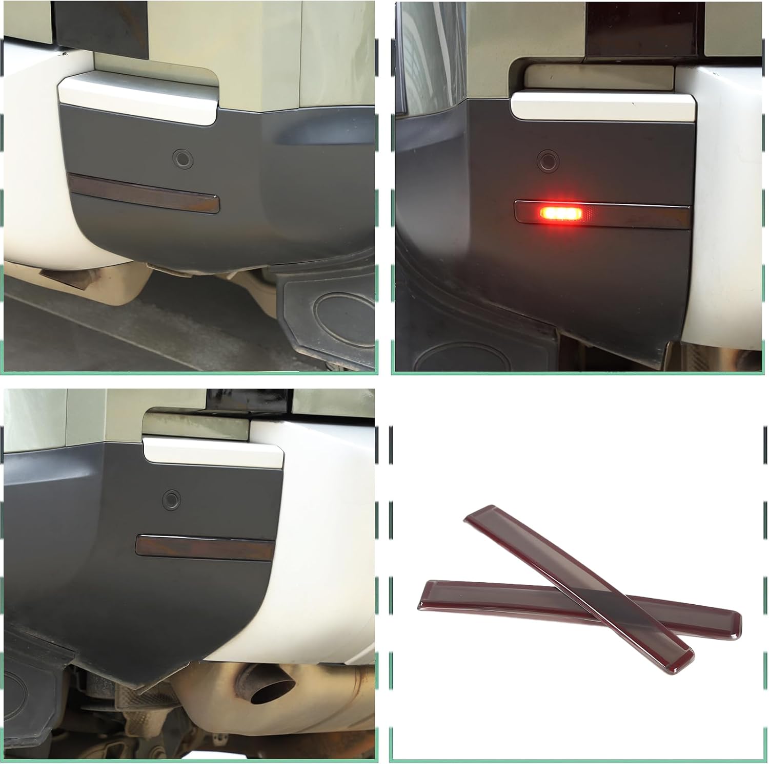 PIUGILH Rear Fog Light Cover Compatible with 2020 2021 2022 2023 Land Rover Defender 90 110, Smoked Tail Fog Light Cover, 2Pcs (Transparent Grey)