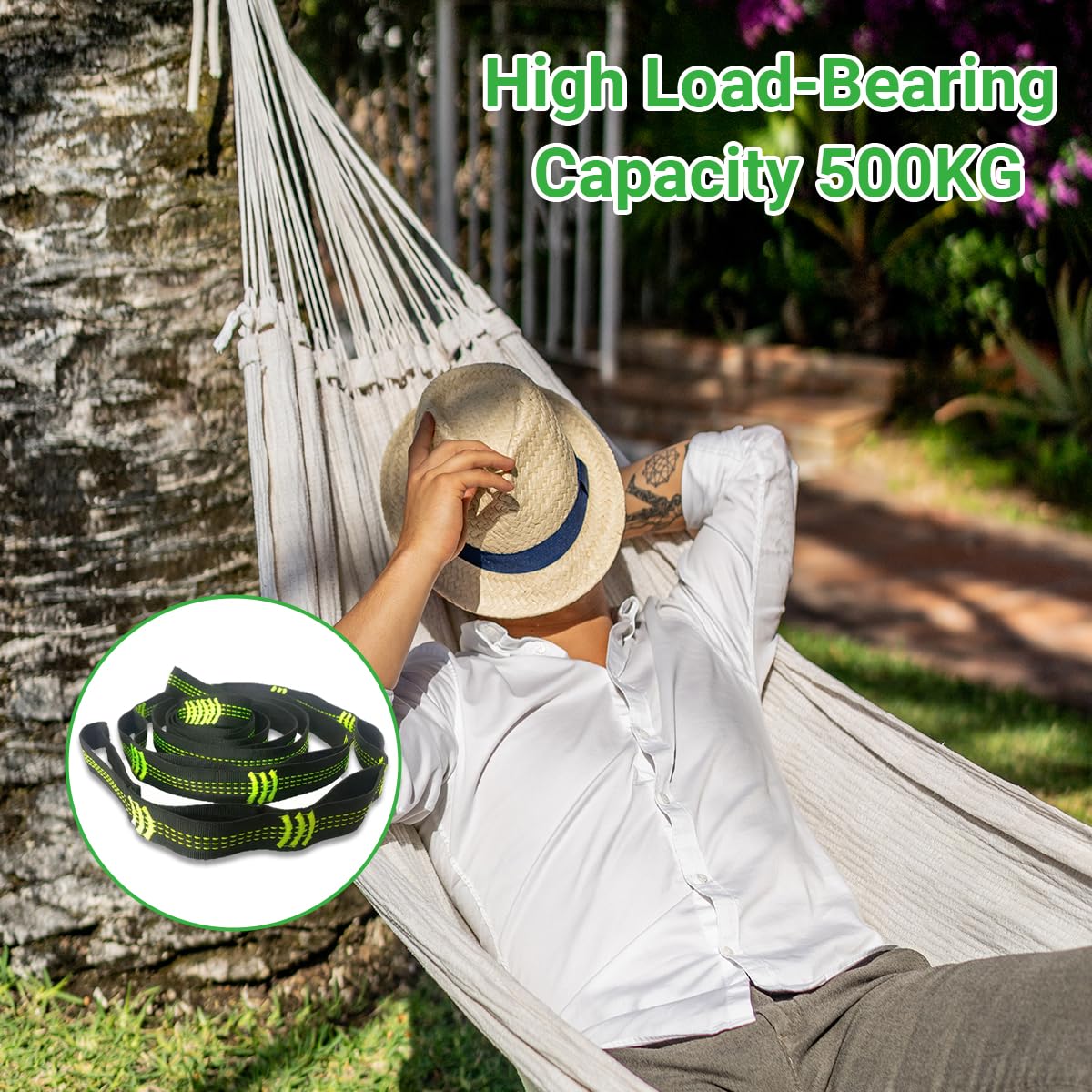 Sangle Hamac,2Pcs Sangle Balancoire Arbre,Structure Robuste, Capacité