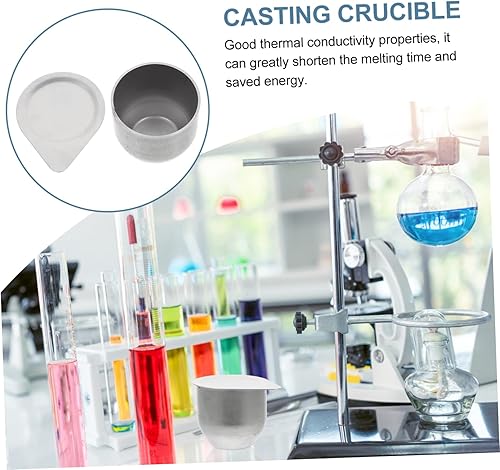 Miniatura 2 de EXCEART Crisol de hierro con tapa Capacidad de material de hierro de alta calidad para fundir y fundir sustancias alcalinas fuertes aplicaciones de