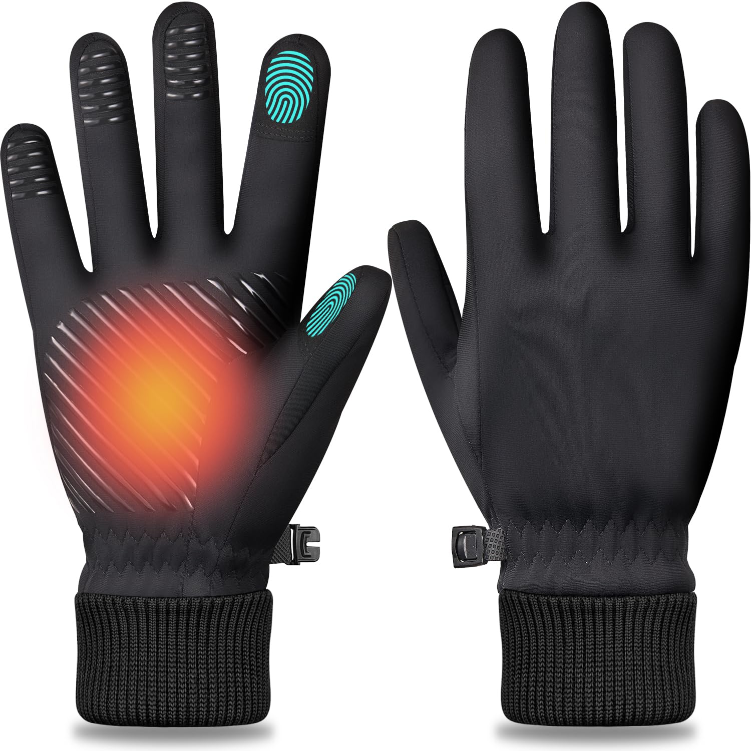 FEWTUR Winter Gloves for Men and Women in Cold Weather - Thermal Gloves with Touchscreen Fingers, Water Resistant Warm Gloves for Running, Bike and