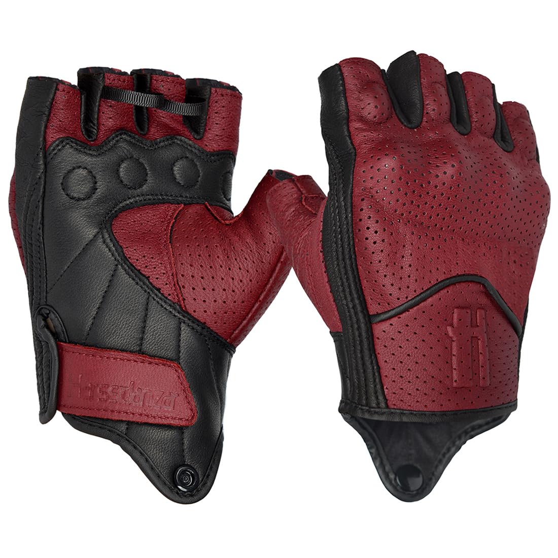 Harssidanzar Guanti da moto da uomo in pelle traforata Guanti da guida per moto CM044EU
