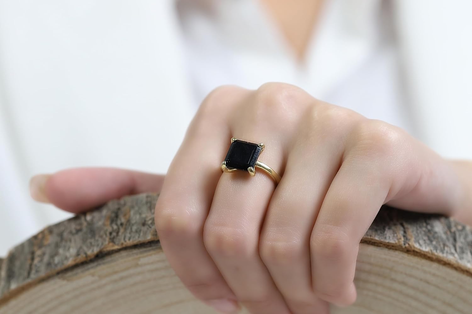 Black Onyx Ring in 14K Rose Gold – Artisan Jewelry for Women – Elegant Engagement, Promise & Fashion Piece – Box Included