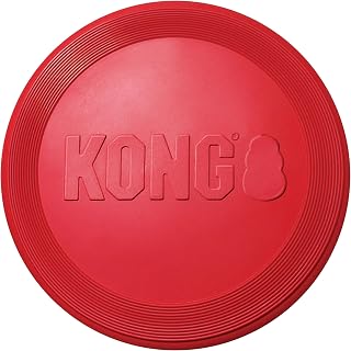 KONG Flyer Durable Natural Rubber Flying Disc - Safe Fetch Toy for Medium Large Dogs Outdoor Play