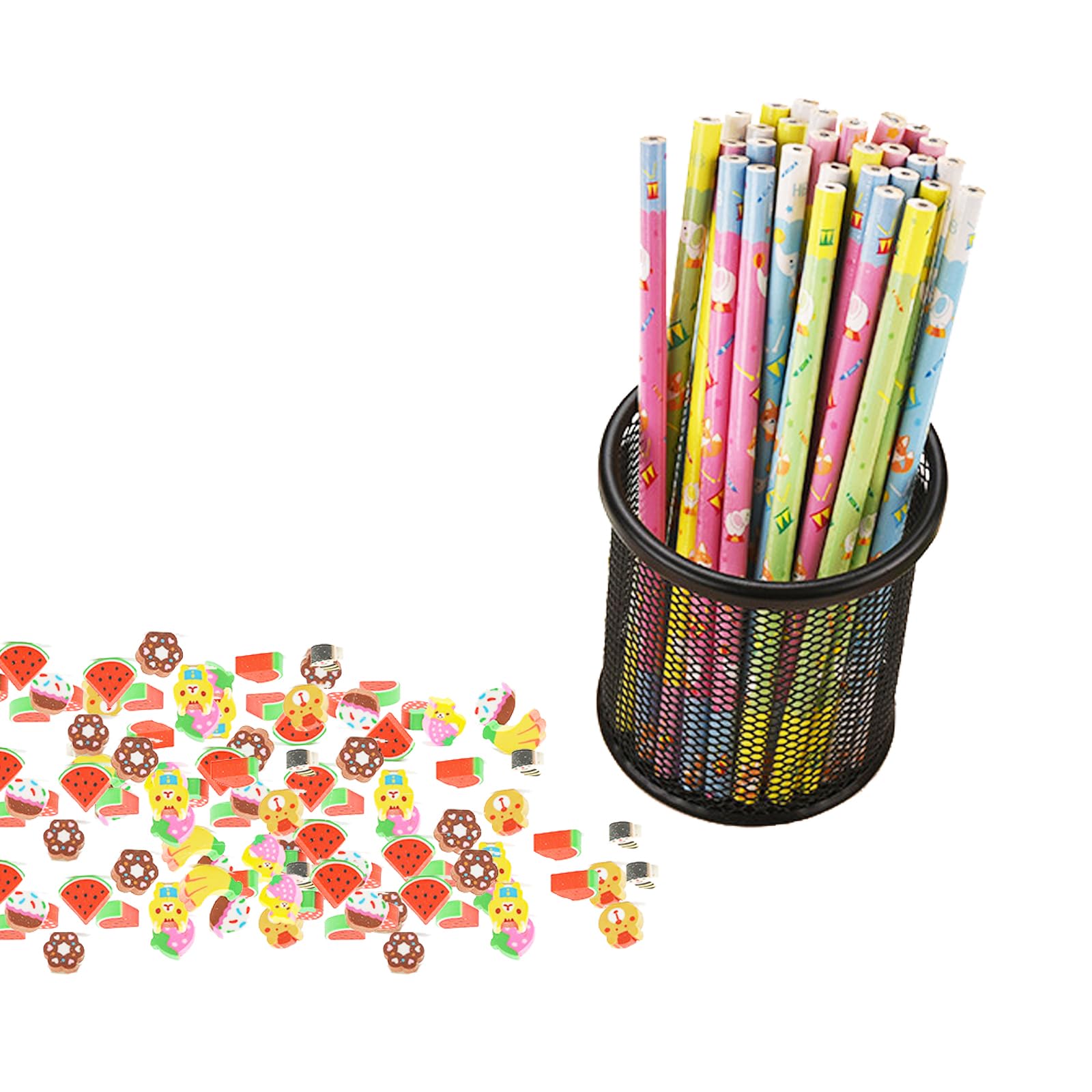 50 Matite Con Gomma - Design Colorato Con Animali - Regalo Per Bambini, Scuola - Foto 9