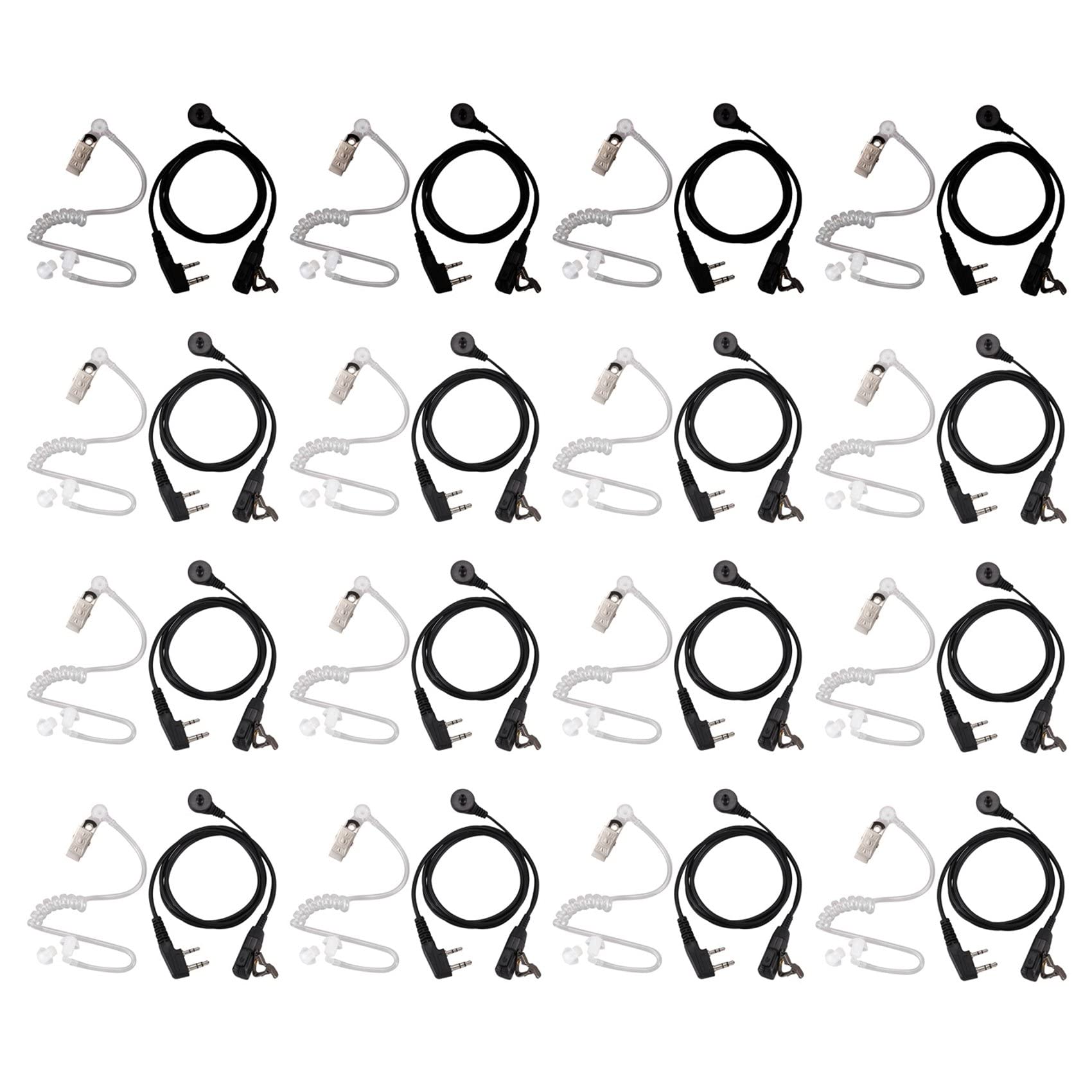 20X 2-biegunowy PTT MIC Headset Covert rura akustyczna słuchawki douszne do UV-5R -888S CB radio akcesoria