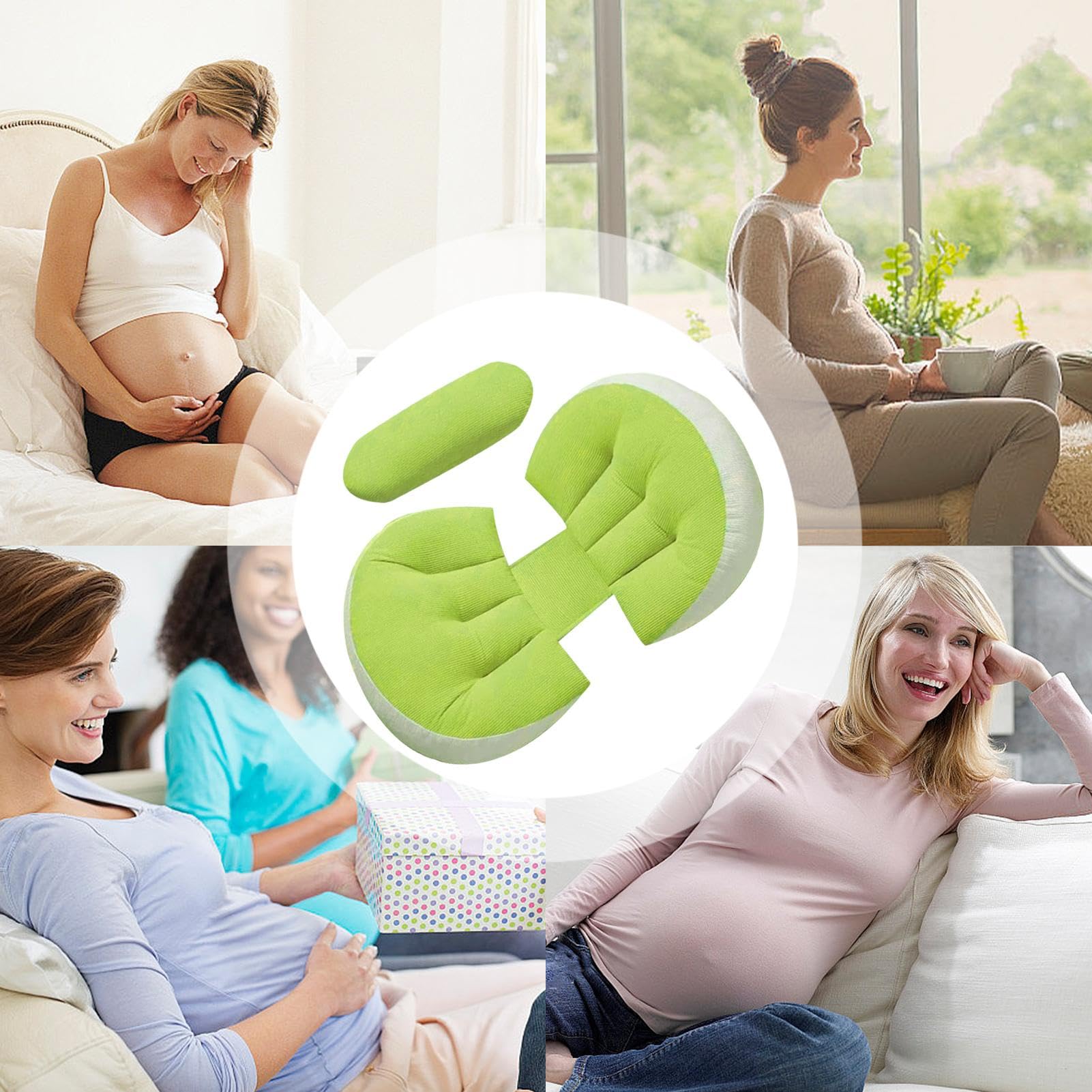 Cuscino Gravidanza A U In Memory Foam - Grigio - Con Fodera Rimovibile - Per Dormire E Supporto Schiena/Gambe - Foto 9