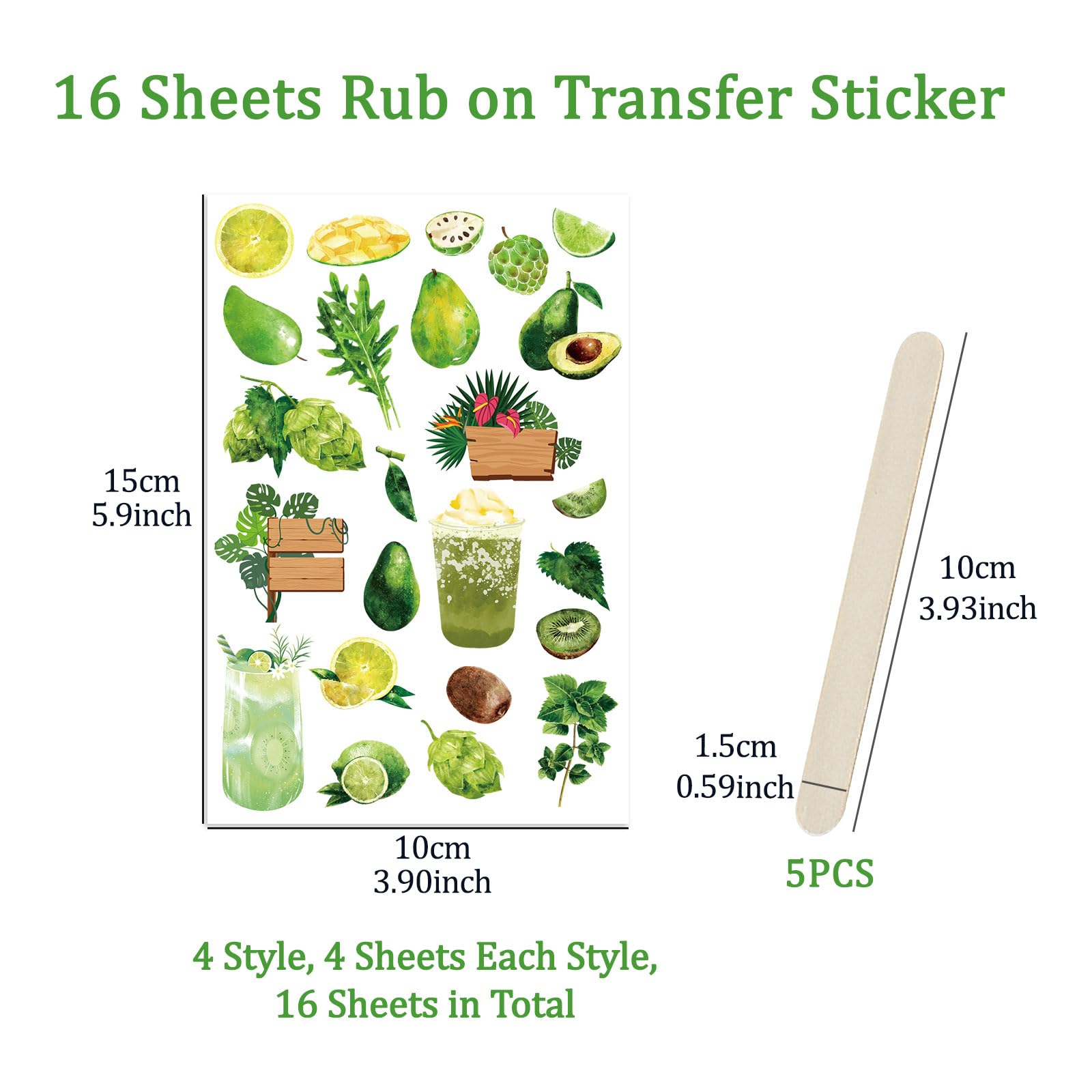 Papier Transfert WANDIC Lot De 16 Feuilles D'autocollants De Transfert Imperméables Album Photo Autocollant