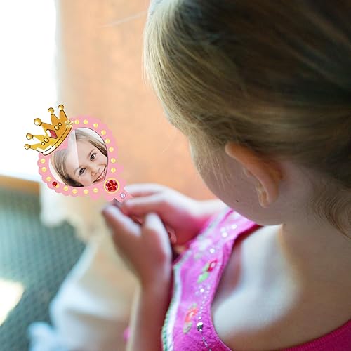 Miniatura 6 de Paquete de 12 espejos de madera para niños, decora tu propia princesa, espejos para niñas, pintura de bricolaje, espejo de mano de madera para