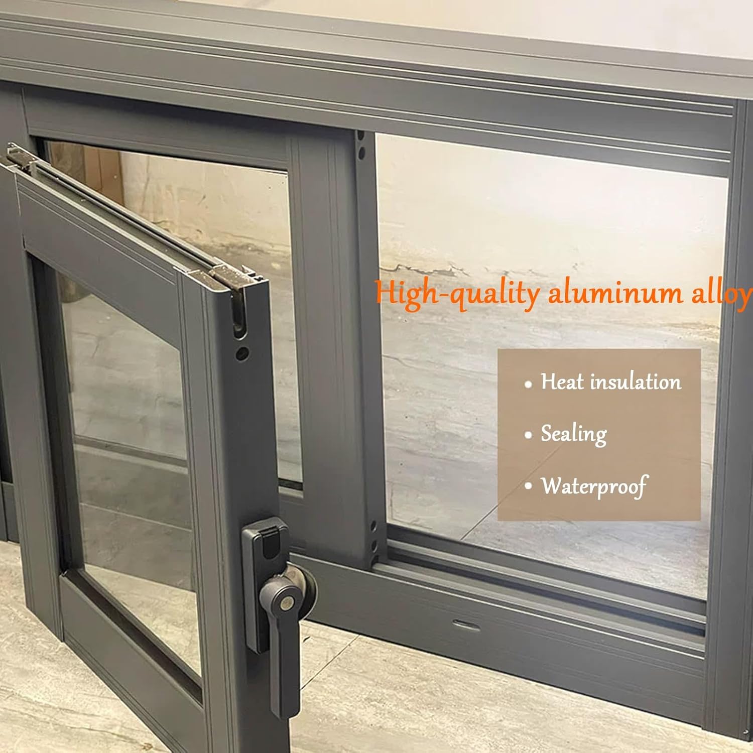 JKGHK Sliding Window, House Replacement Shed Windows, Lockable Basement Glass Windows, Black Transom Storm Window, Mobile Home Chicken Coop Window Replacement(WxH 23x12in/58x30cm)