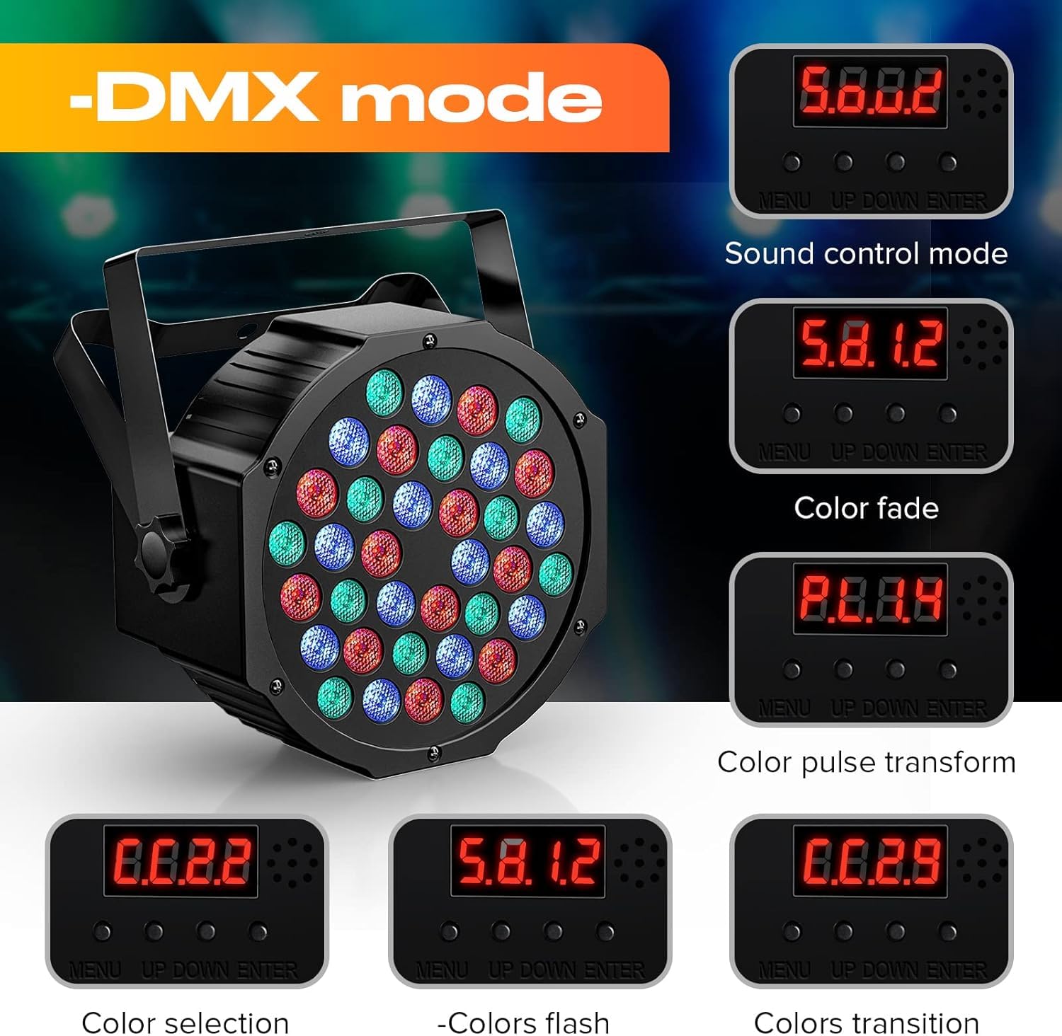 LED Par a Batteria, 4 Pezzo 36W RGB a Batteria, LED Faretto con Telecomando, Luce Discoteca per DJ, Club, Festival