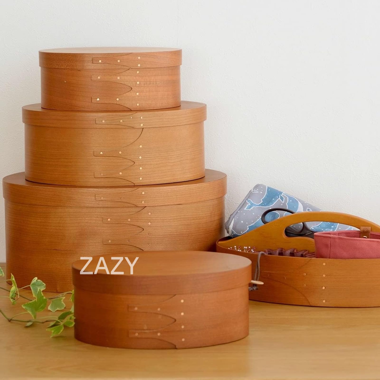 シェーカーボックス Amazon｜シェーカーボックス ZAZY オーバル 木製 収納ボックス ふた