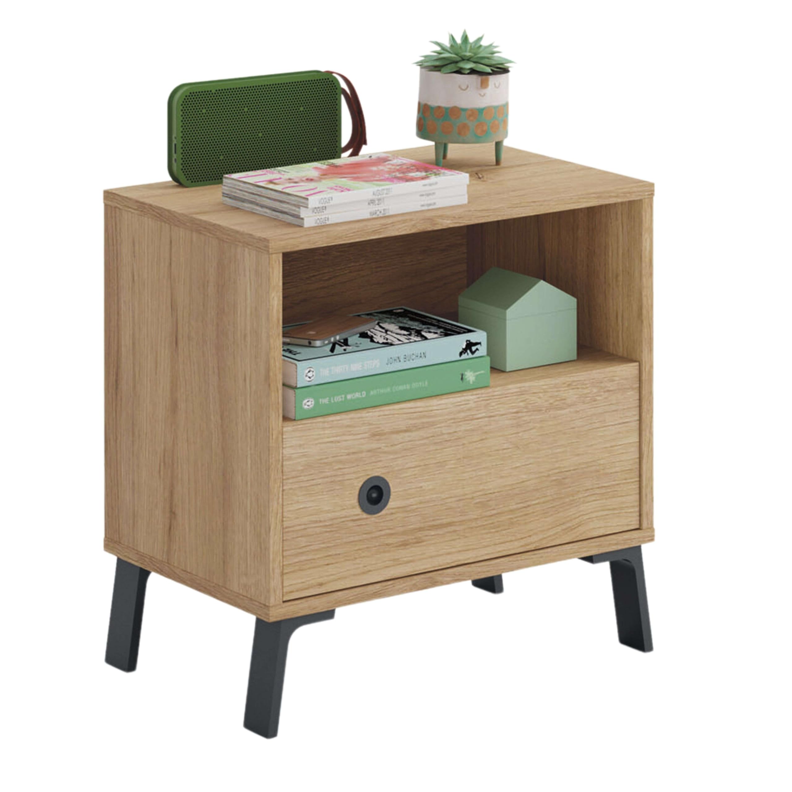 Miroytengo Dormitorio Camila Estilo Industrial Color Roble Gold y Negro Mate