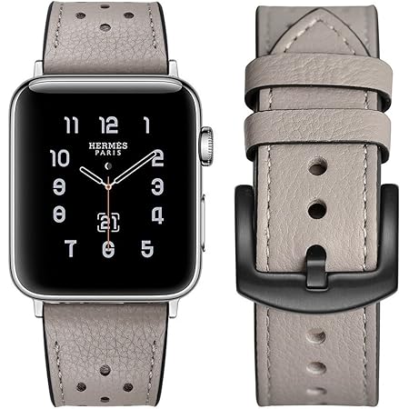 Amazon For Apple Watch Band アップルの時計バンドの38 Mmの42 Mmの40 Mmの44 Mmのエルメス本物の革のバンドを見て交替シリーズ5シリーズ4シリーズ3シリーズ2シリーズ1 ナイキエルメス エディションのための古典的な金属の留め金によるシングルアダプタツアー 44mm