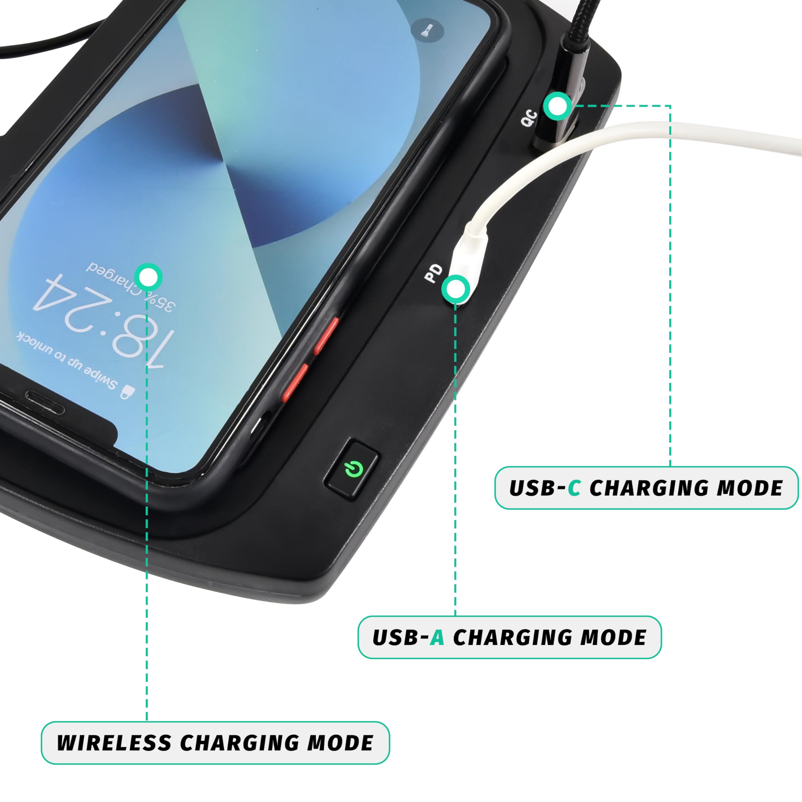 Cargador inalámbrico para coche consola central almohadilla de carga para Honda Civic 2016 2017 2018 2019 2020 2021 accesorios