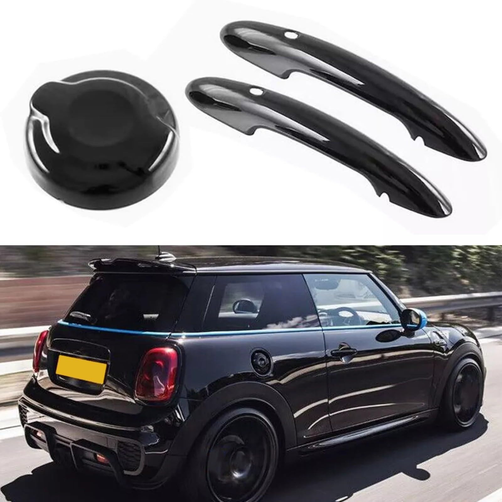 Asa lateral y tapa de depósito para MINI Cooper F55 F56 F57 2014-2023, accesorio con orificio para sensor para modelos de más de 2,0 l, fácil montaje