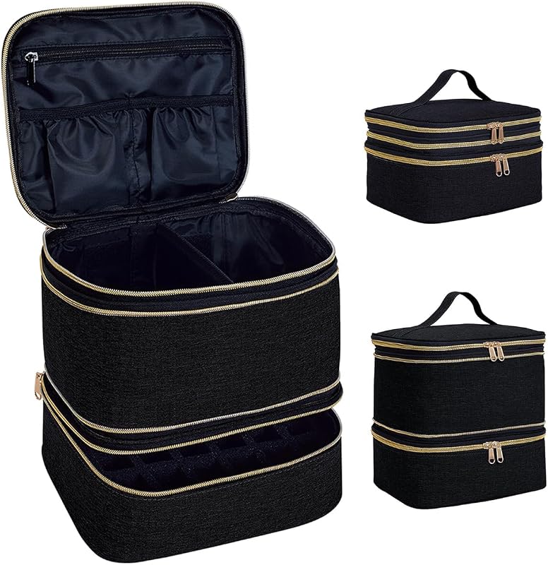Estojo organizador UOZL para esmaltes, 30 frascos, preto