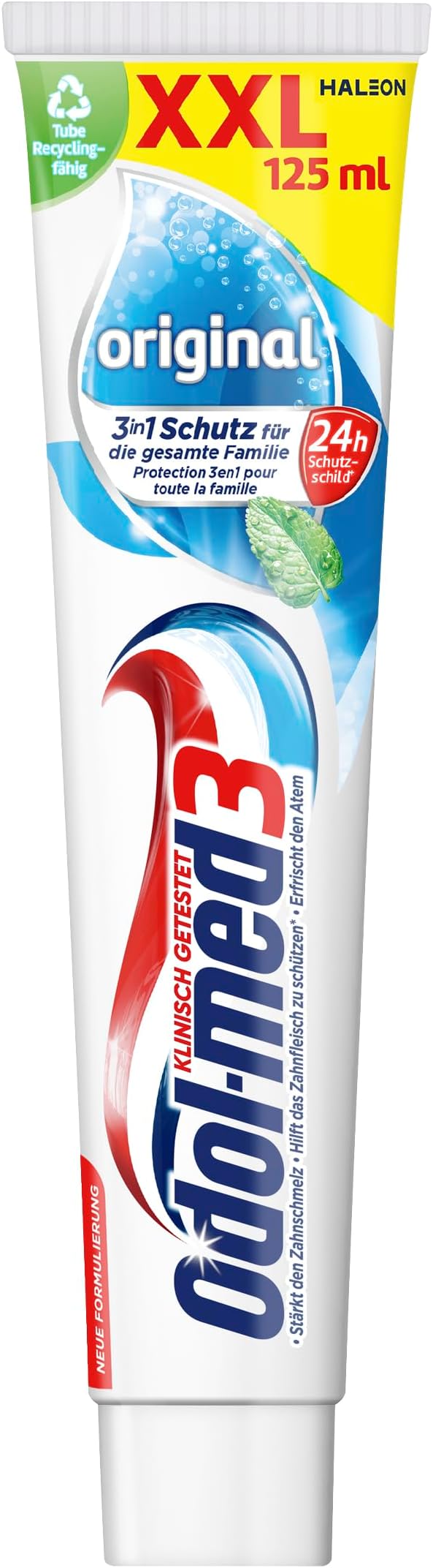 Original Toothpaste with 3-in-1 Protection for Strong Teeth, Healthy Gums and Fresh Breath, 125 ml Toothpaste