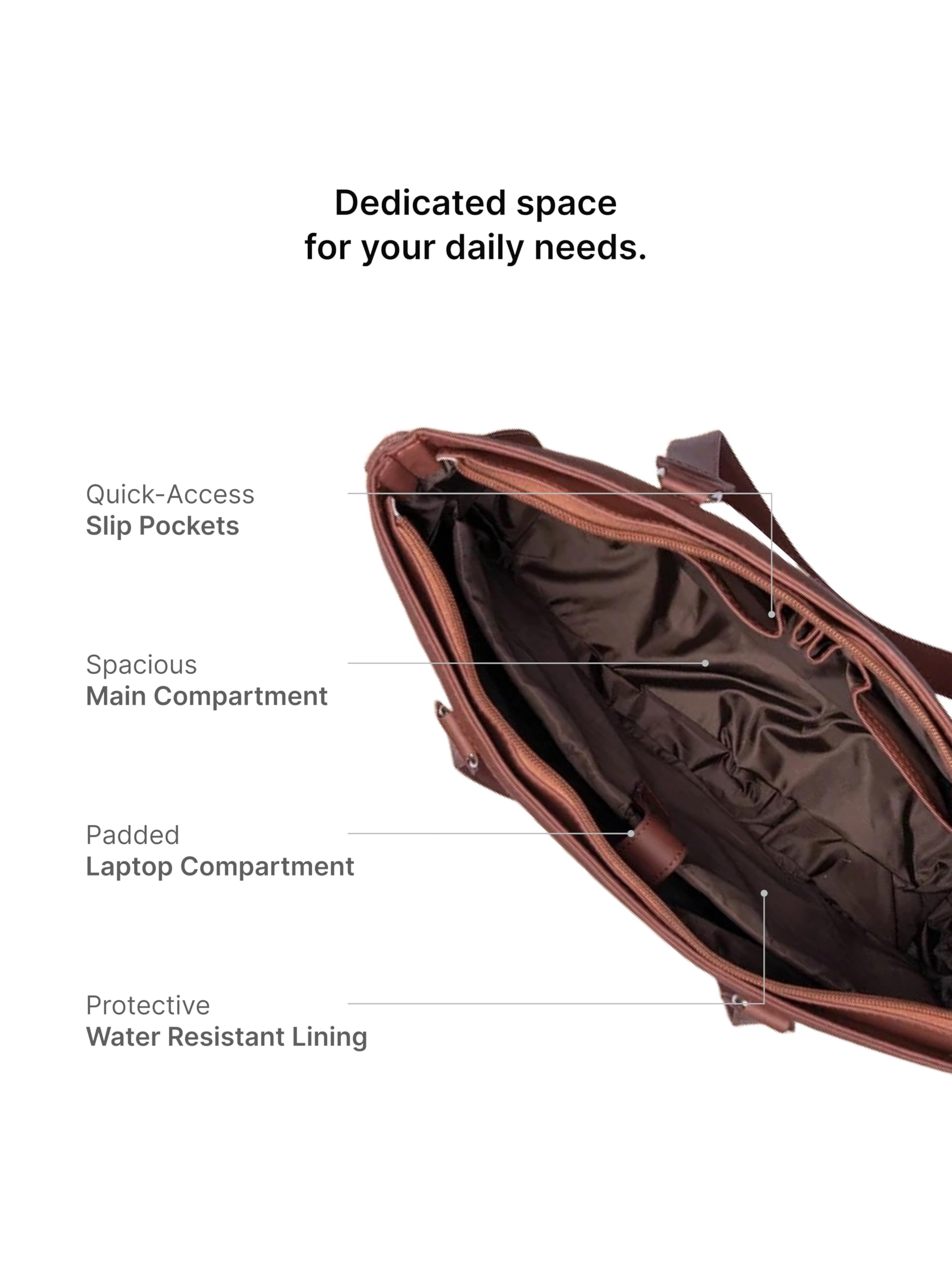 ZOUK Vegan Leather Office Bag - Laptop Tote -7 ZOUK Vegan Leather Office Bag - Laptop Tote -7