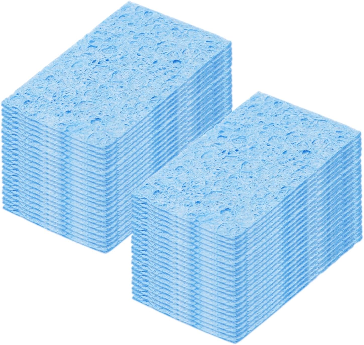 40PCS Soldering Sponge 50 x 35mm Rectangle Blue Cleaning Pad Welding Tip Iron Replacement for Cleaning Soldering Iron 1mm Natural Thickness 6mm Water Absorption Thickness