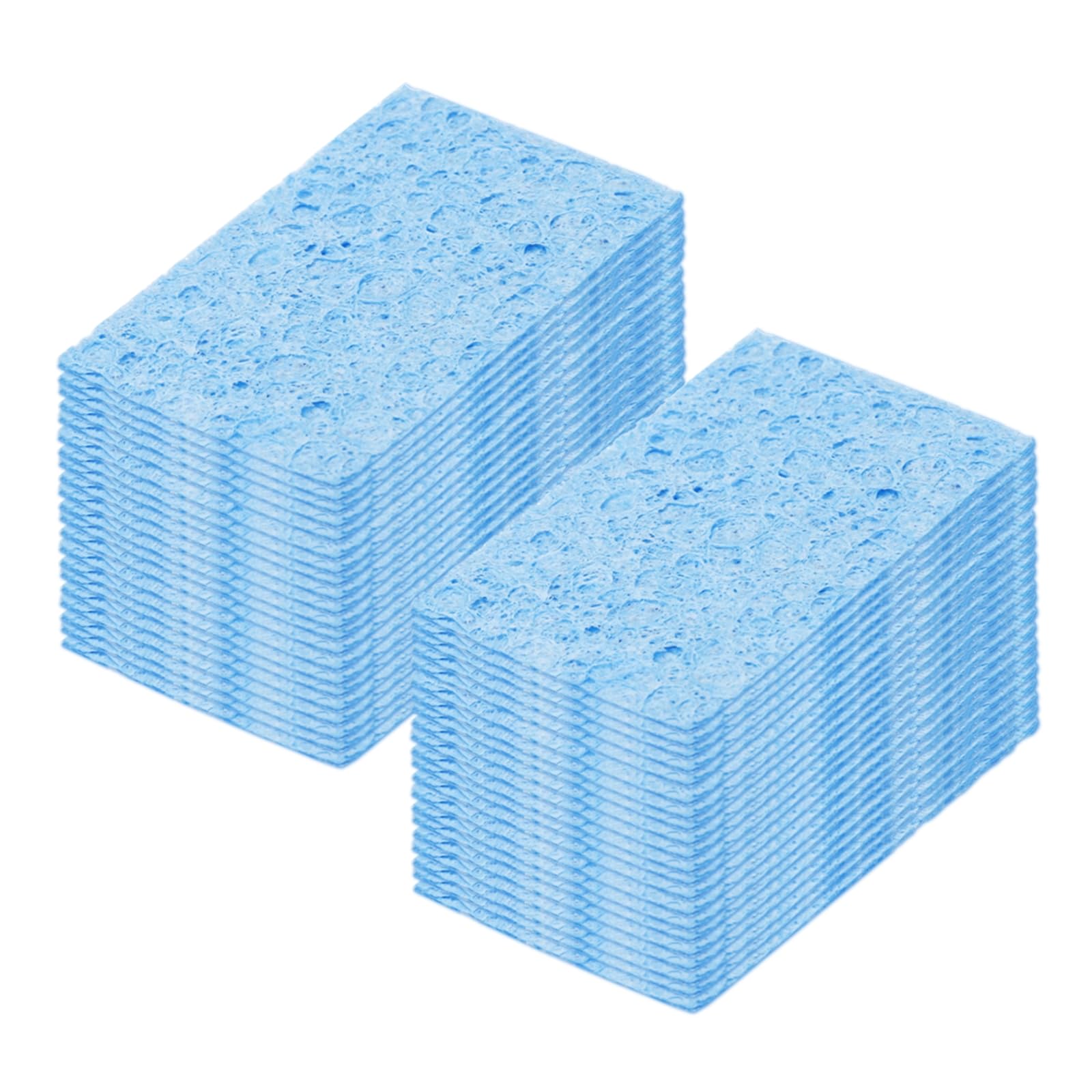 MECCANIXITY 40PCS Soldering Sponge 50 x 35mm Rectangle Blue Cleaning Pad Welding Tip Iron Replacement for Cleaning Soldering Iron 1mm Natural Thickness 6mm Water Absorption Thickness