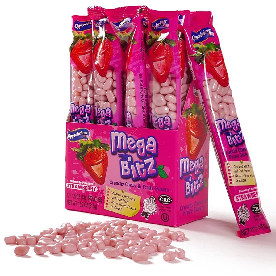 Amazon.com: Mega Bitz Fruit Nuggets Strawberry Candy Bulk